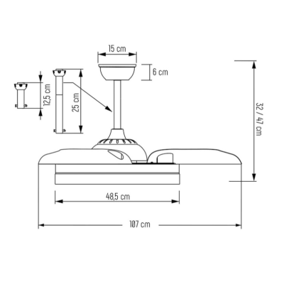 Ventilador Tiber Mini de Techo Blanco Lighted